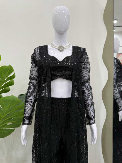 Butterfly Net Indo Western Party wear  Sharara Salwar Suit