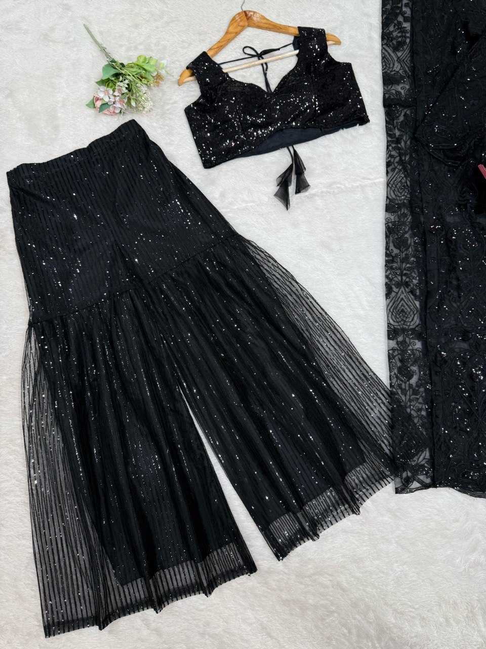 Butterfly Net Indo Western Party wear  Sharara Salwar Suit