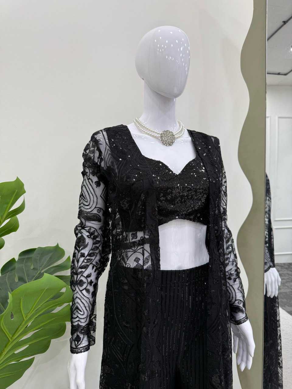 Butterfly Net Indo Western Party wear  Sharara Salwar Suit