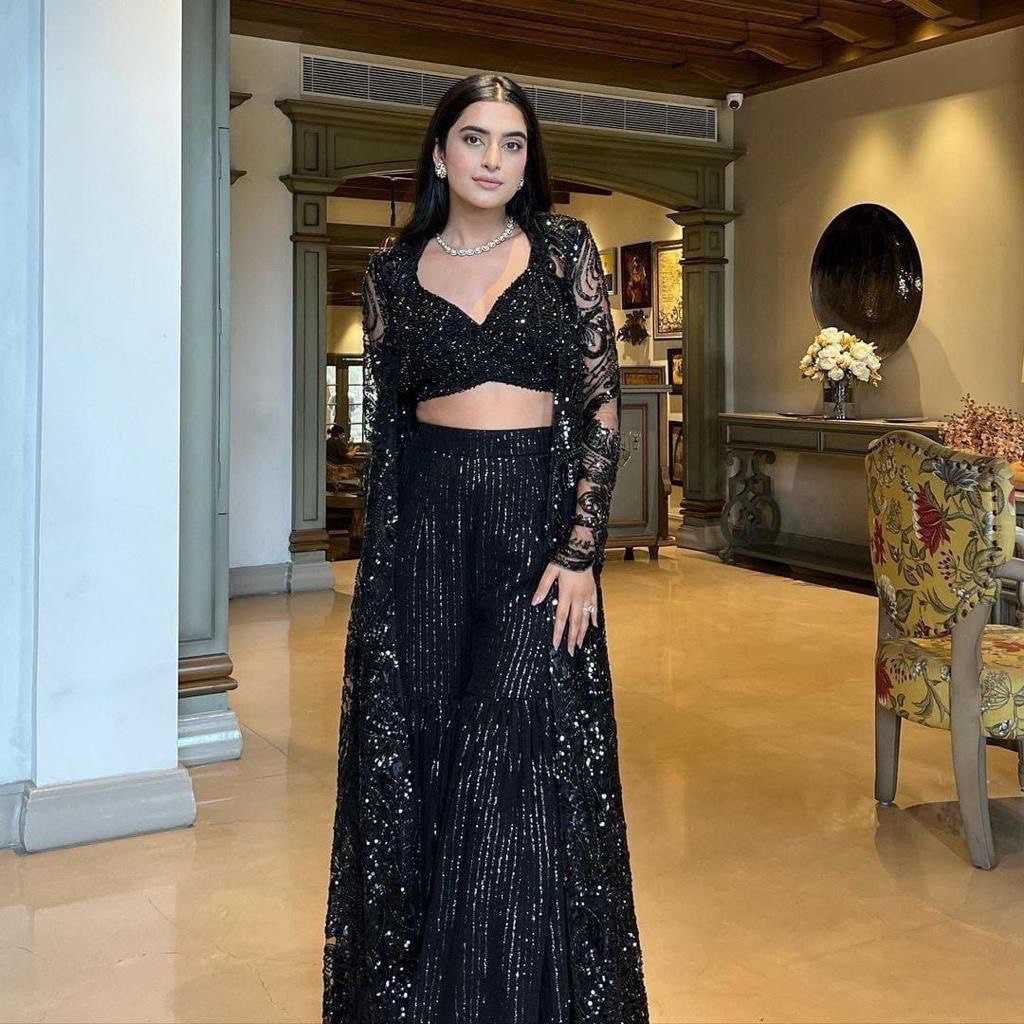 Butterfly Net Indo Western Party wear  Sharara Salwar Suit