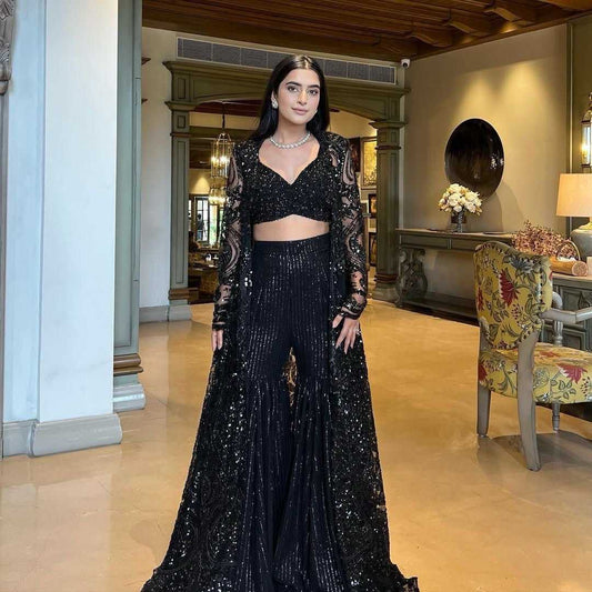Butterfly Net Indo Western Party wear  Sharara Salwar Suit