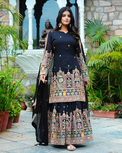 Chinon  Silk   Embroidery Suits