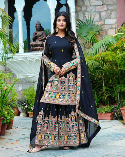 Chinon  Silk   Embroidery Suits