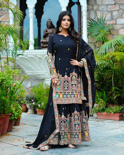 Chinon  Silk   Embroidery Suits