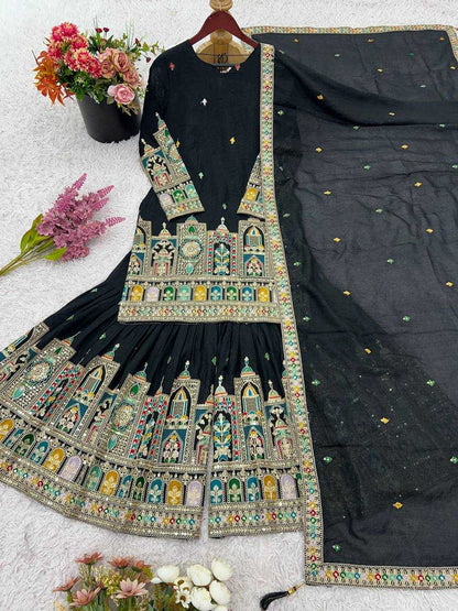 Chinon  Silk   Embroidery Suits