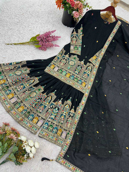 Chinon  Silk   Embroidery Suits