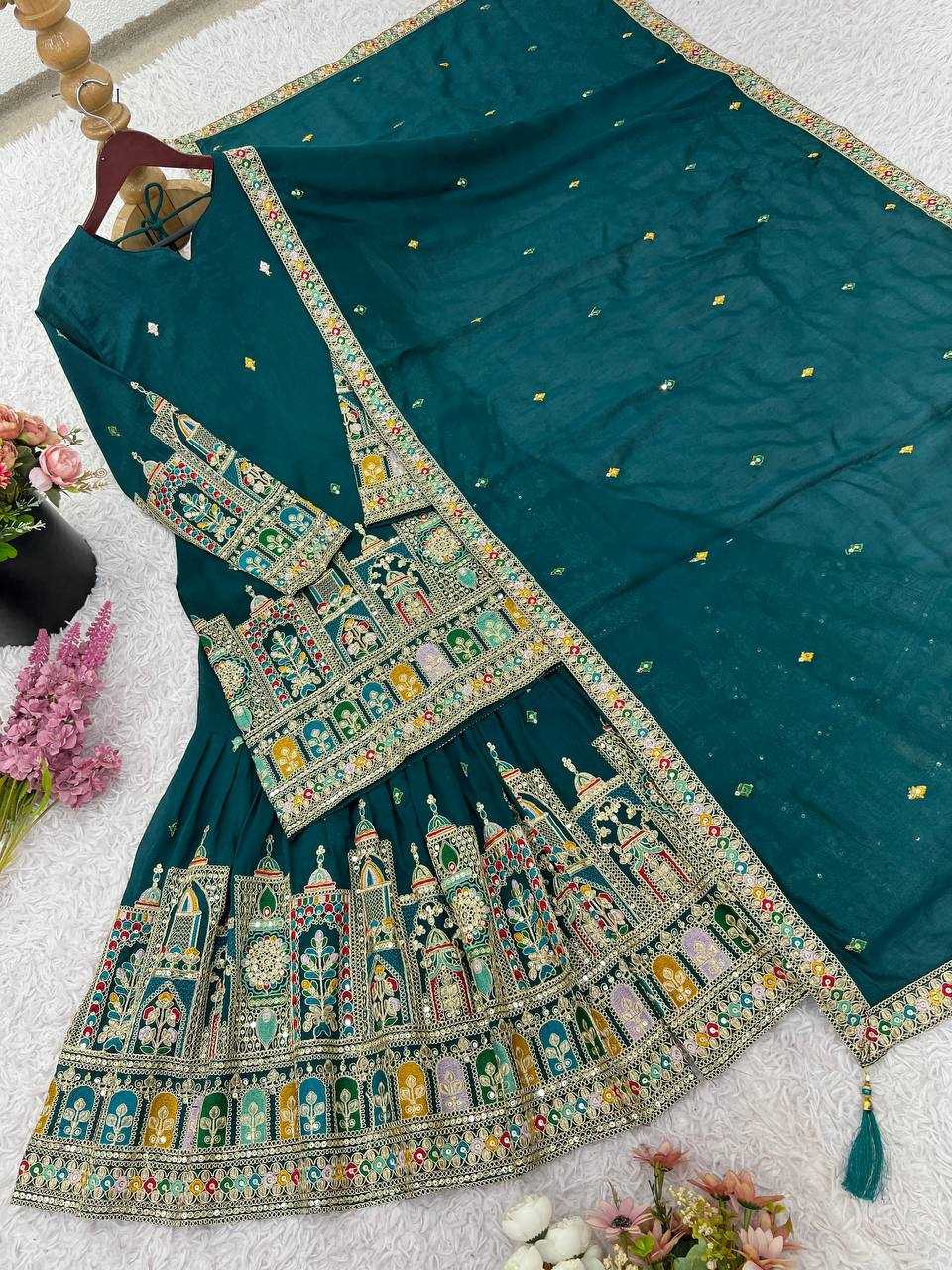 Chinon  Silk   Embroidery Suits