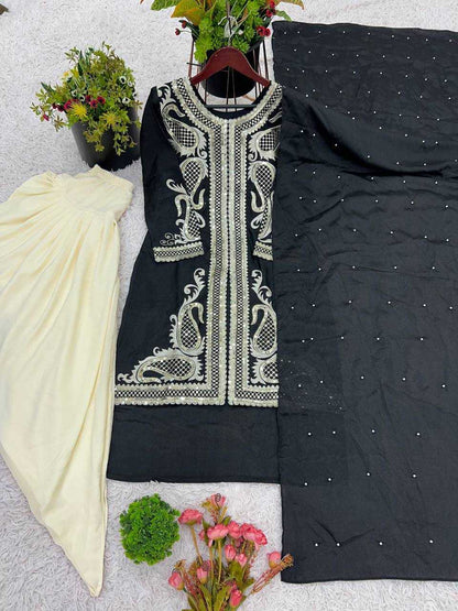 Chinon Embroidery Patiala Suit