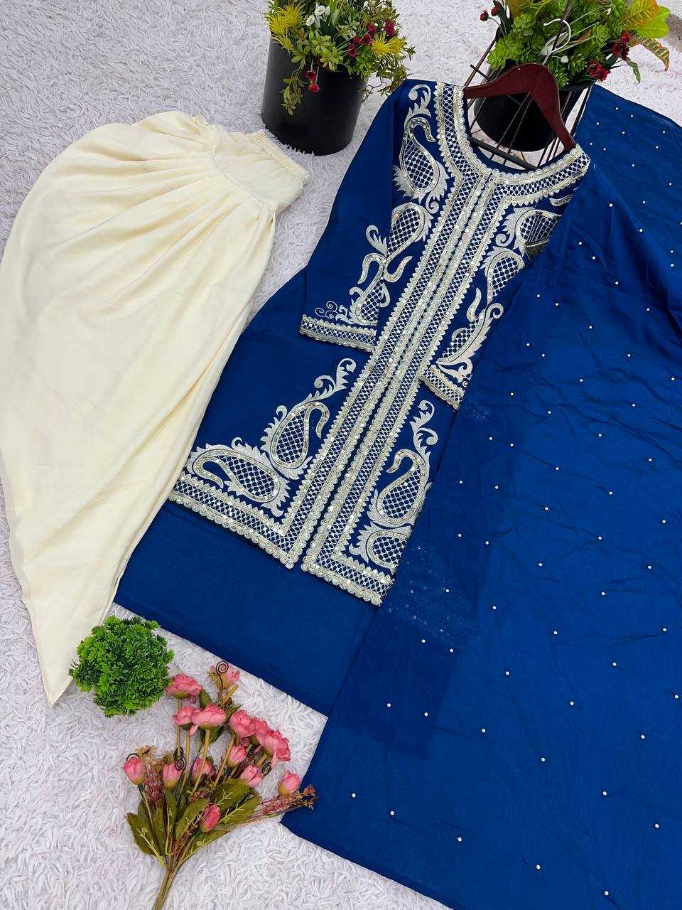 Chinon Embroidery Patiala Suit