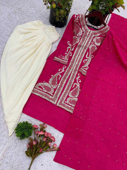 Chinon Embroidery Patiala Suit