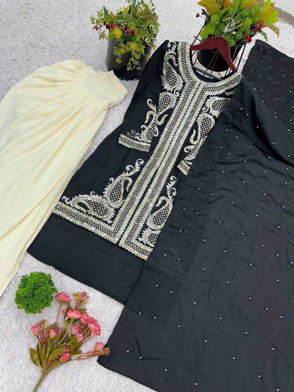 Chinon Embroidery Patiala Suit