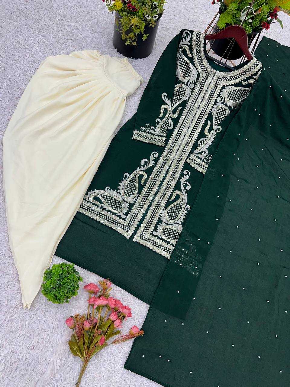 Chinon Embroidery Patiala Suit