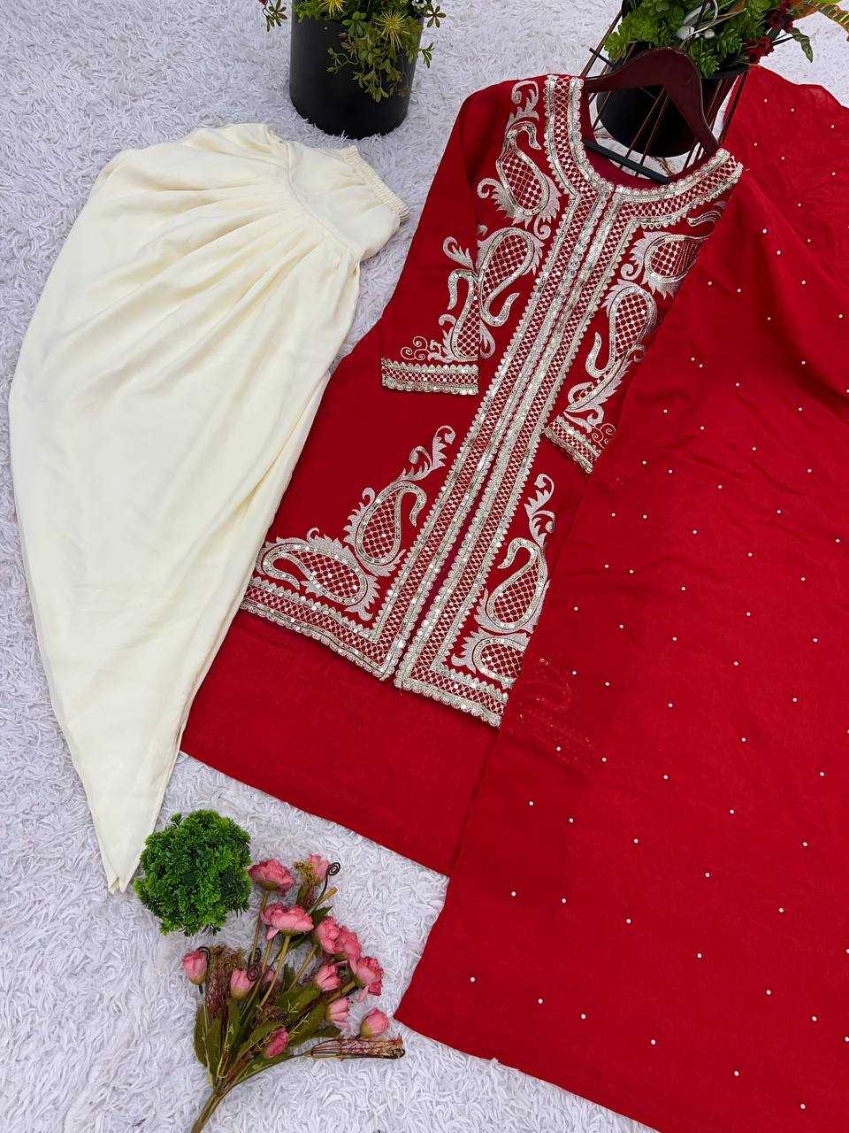 Chinon Embroidery Patiala Suit