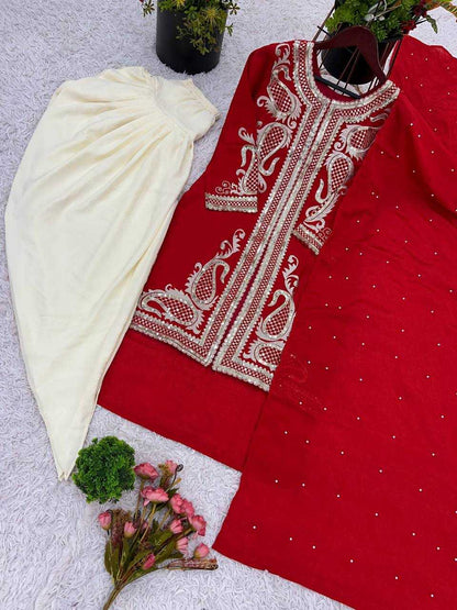 Chinon Embroidery Patiala Suit
