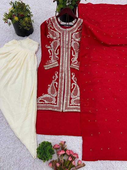 Chinon Embroidery Patiala Suit