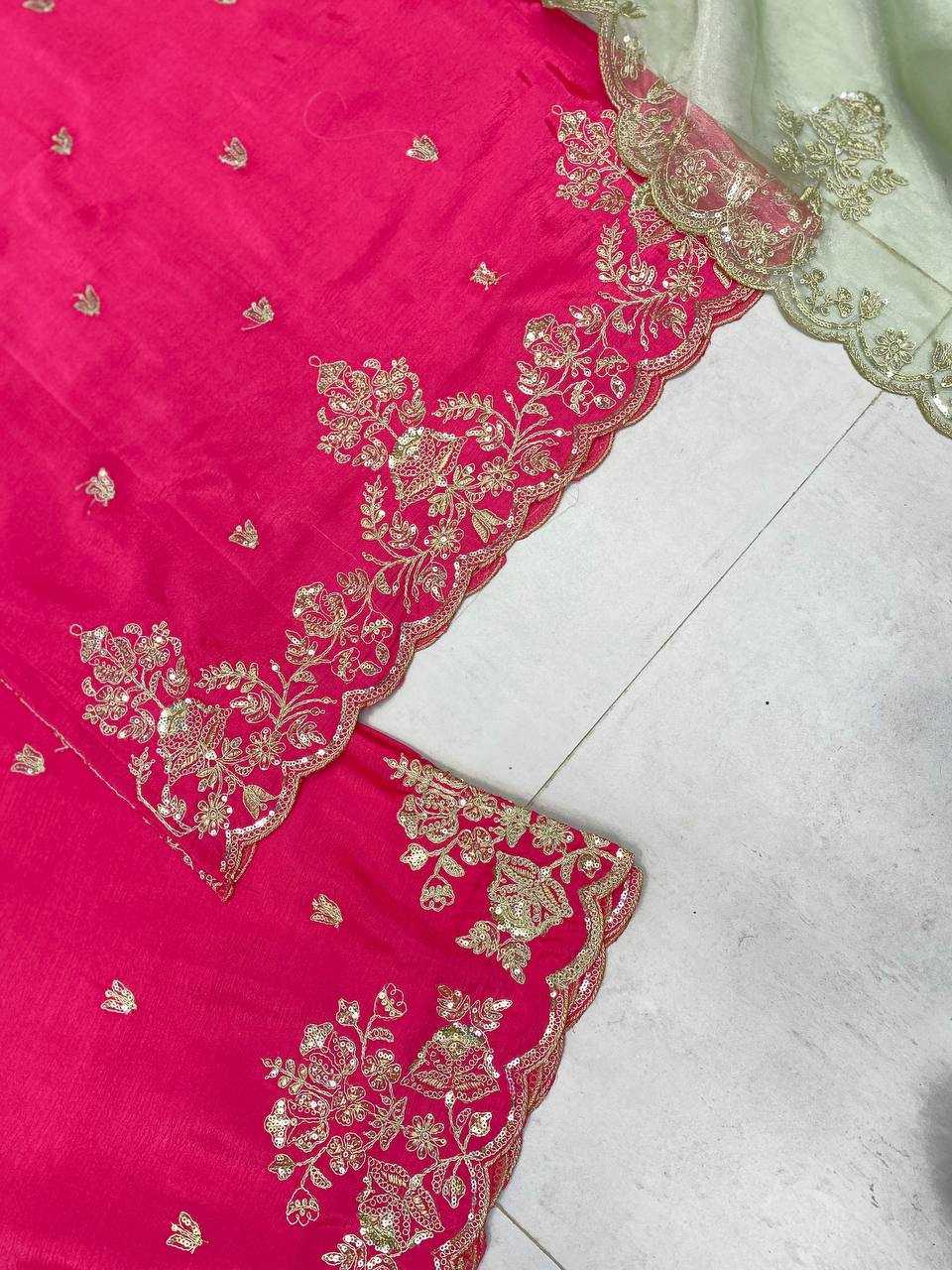 Chinon  Embroidery Sharara Salwar Party wear suits
