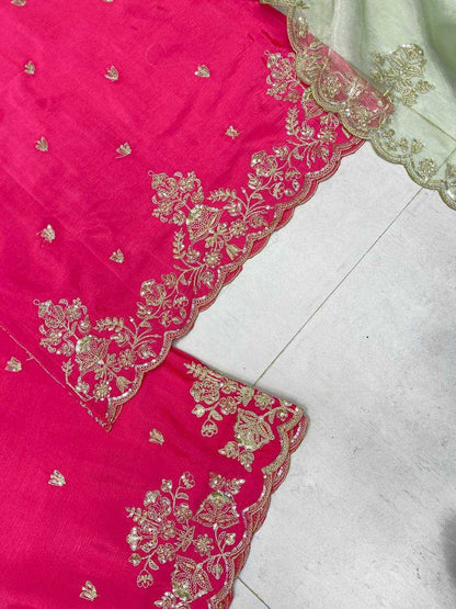 Chinon  Embroidery Sharara Salwar Party wear suits
