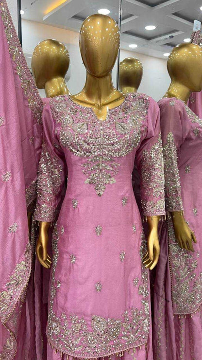 Chinon Off-Shoulder Silk Suits