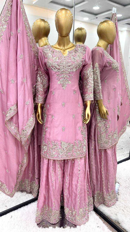 Chinon Off-Shoulder Silk Suits