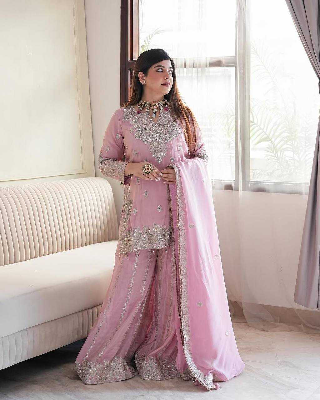 Chinon Off-Shoulder Silk Suits