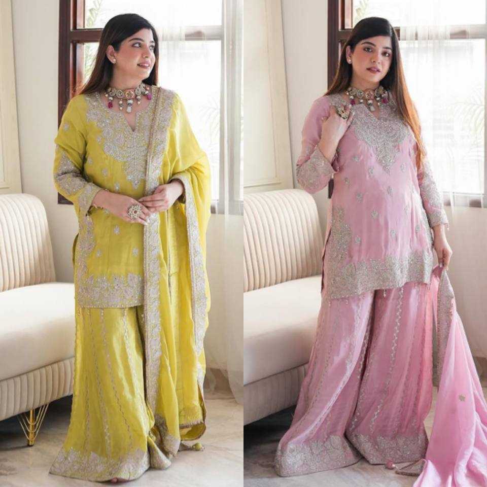 Chinon Off-Shoulder Silk Suits