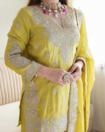Chinon Off-Shoulder Silk Suits