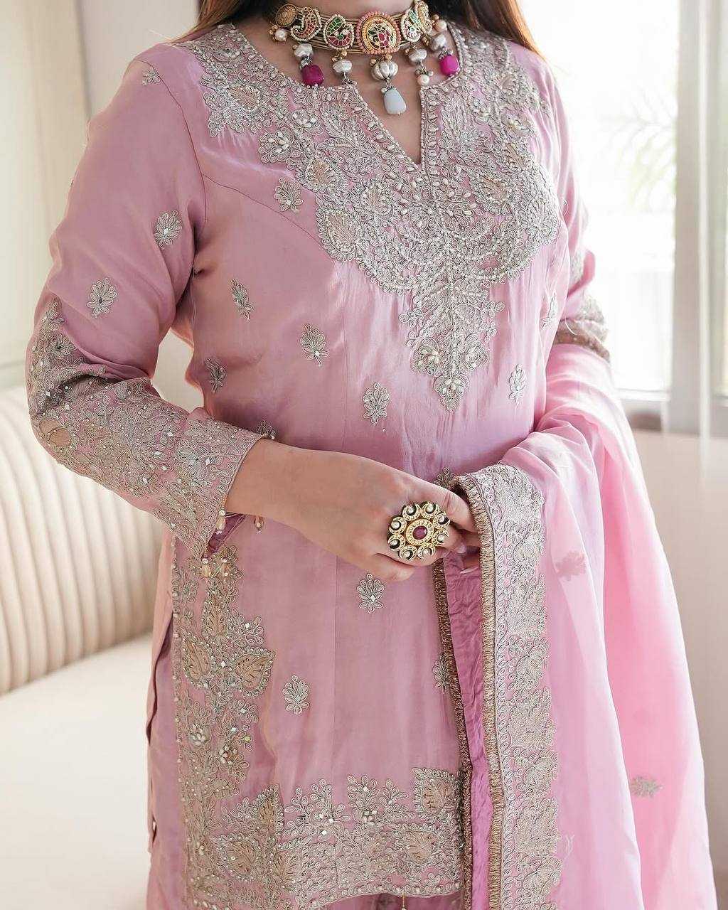 Chinon Off-Shoulder Silk Suits