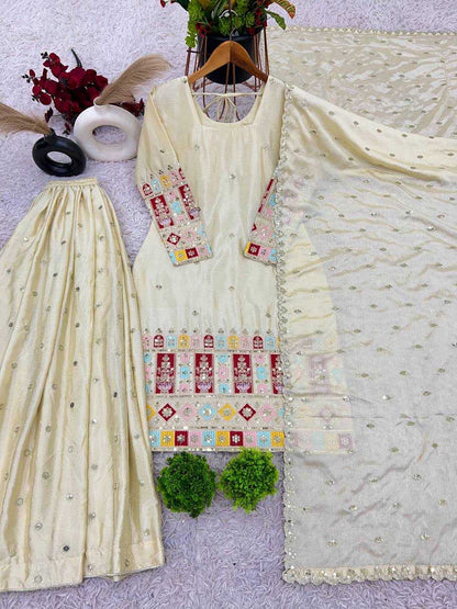 Chinon Silk  Sharara Salwar
