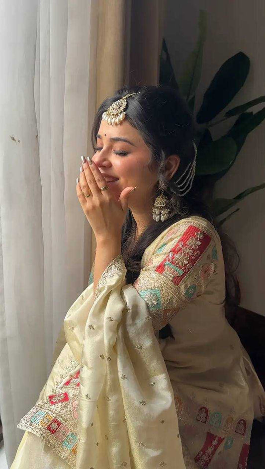Chinon Silk  Sharara Salwar