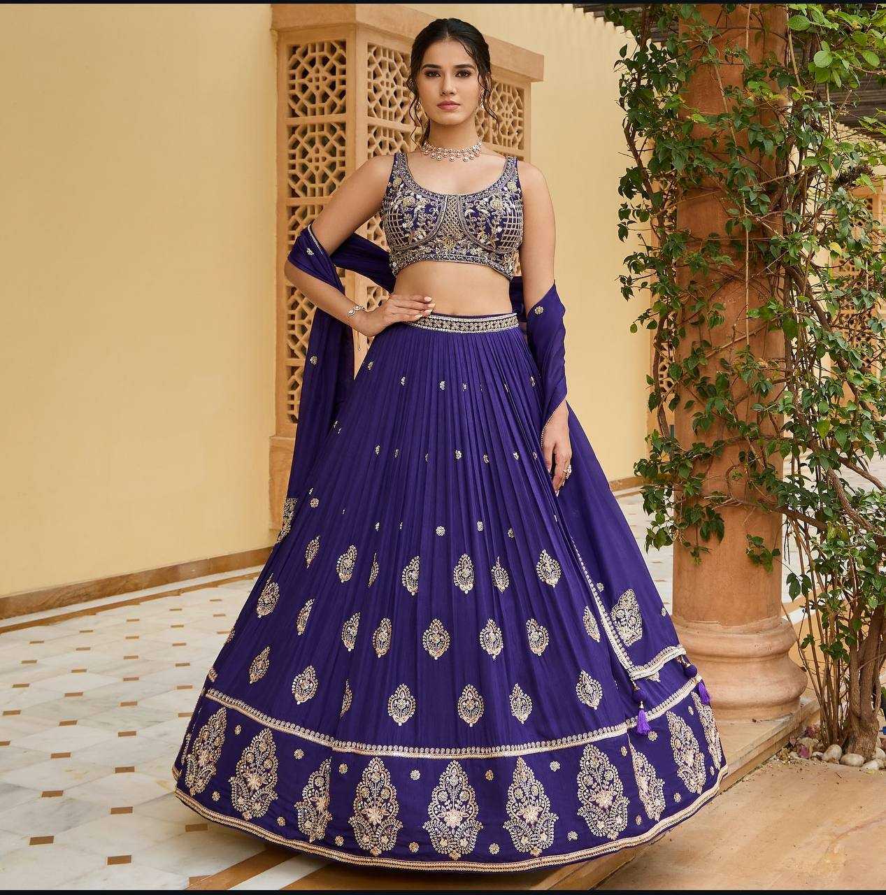 Chinon Silk  Wedding Collections Lehenga Choli Engagement Outfit