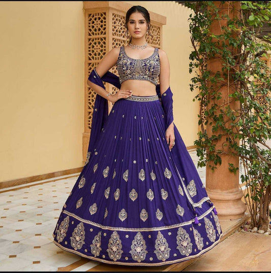 Chinon Silk  Wedding Collections Lehenga Choli Engagement Outfit