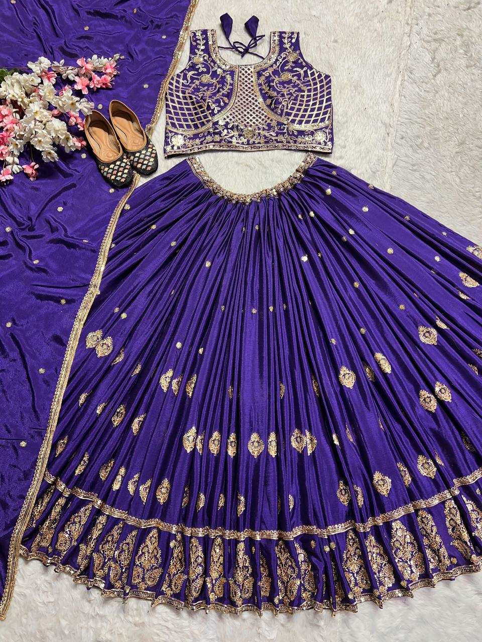 Chinon Silk  Wedding Collections Lehenga Choli Engagement Outfit