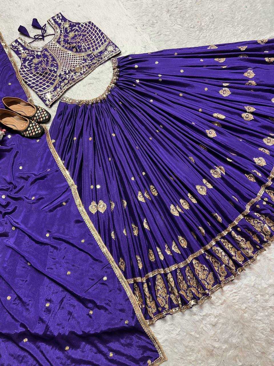 Chinon Silk  Wedding Collections Lehenga Choli Engagement Outfit