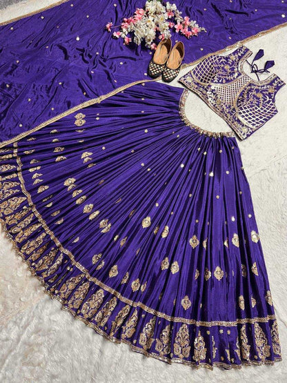 Chinon Silk  Wedding Collections Lehenga Choli Engagement Outfit