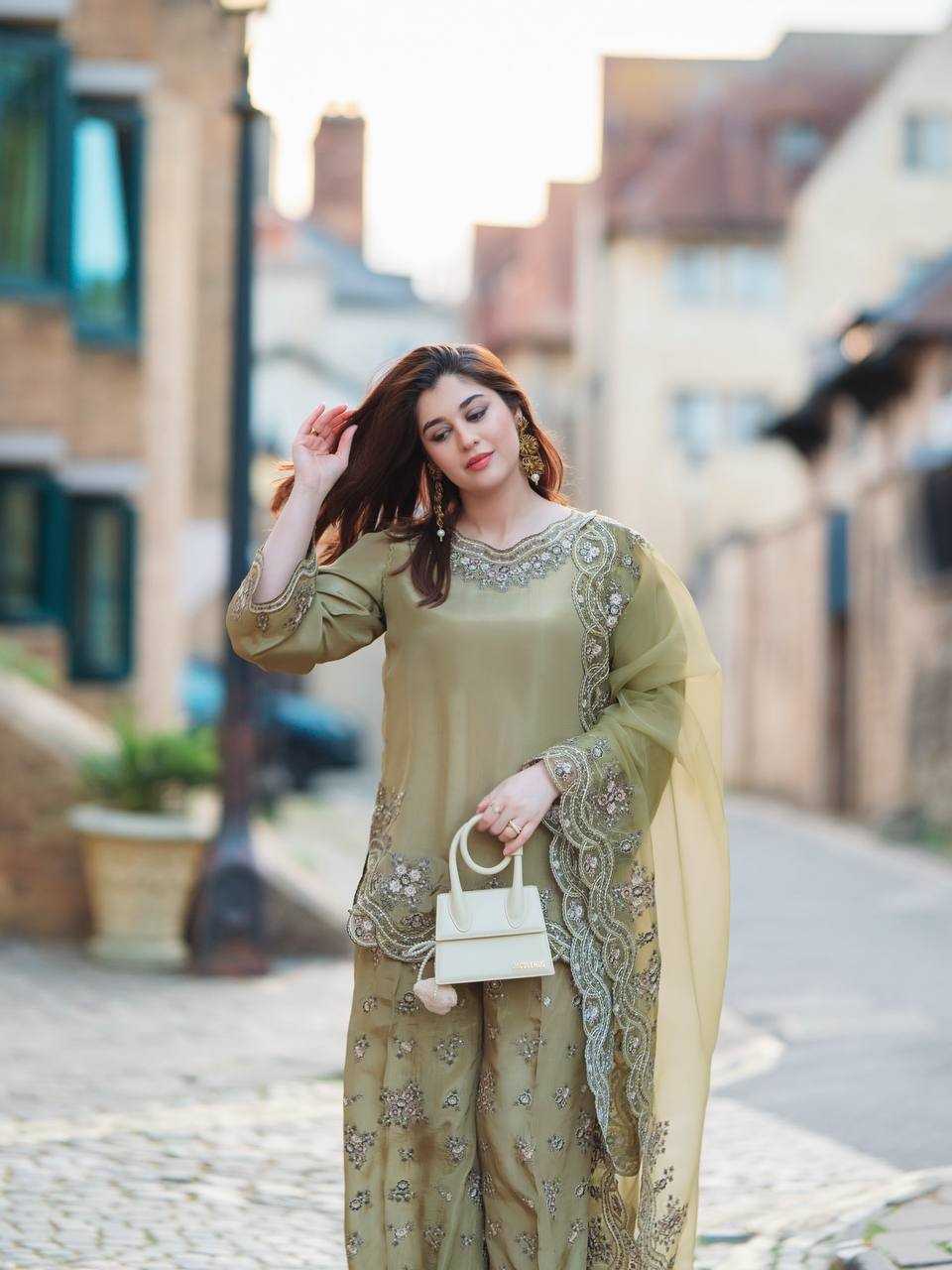 Crepe  Embroidery Sharara Designer Salwar Suit
