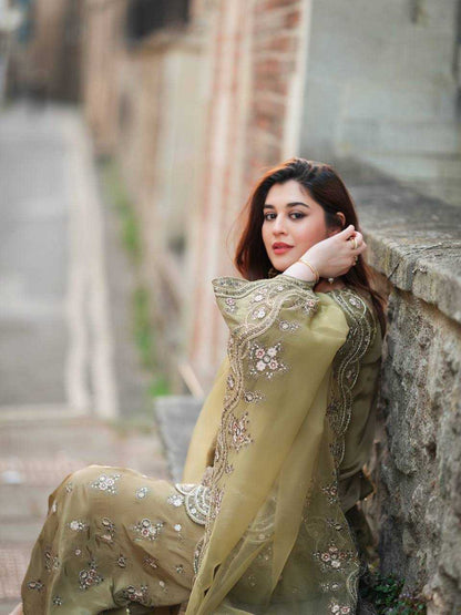Crepe  Embroidery Sharara Designer Salwar Suit