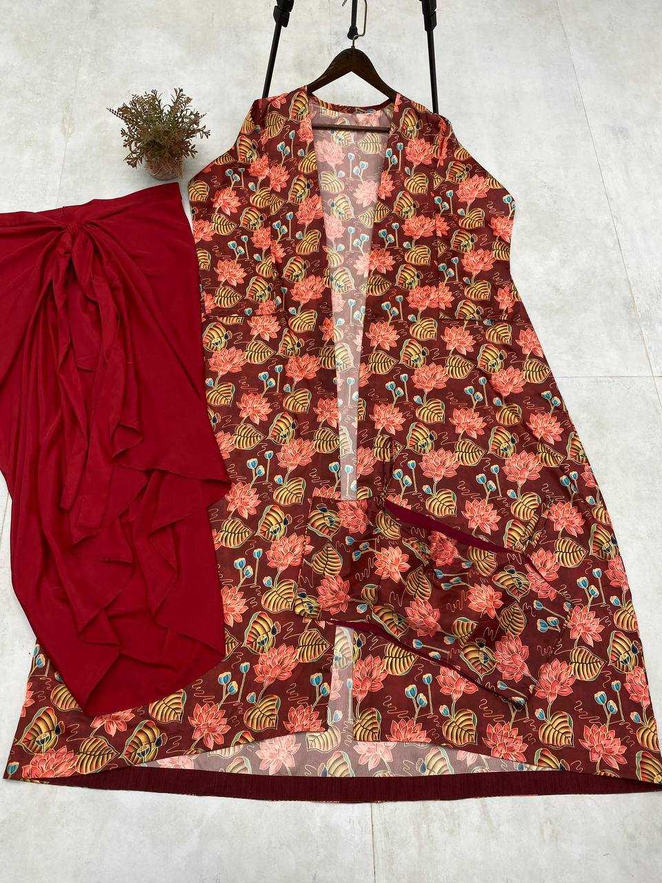 Crepe Silk  Indo Western Dresses Party wear Designer Suit