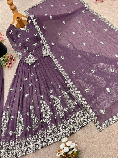 Crunchi Silk  Palazzo Suit