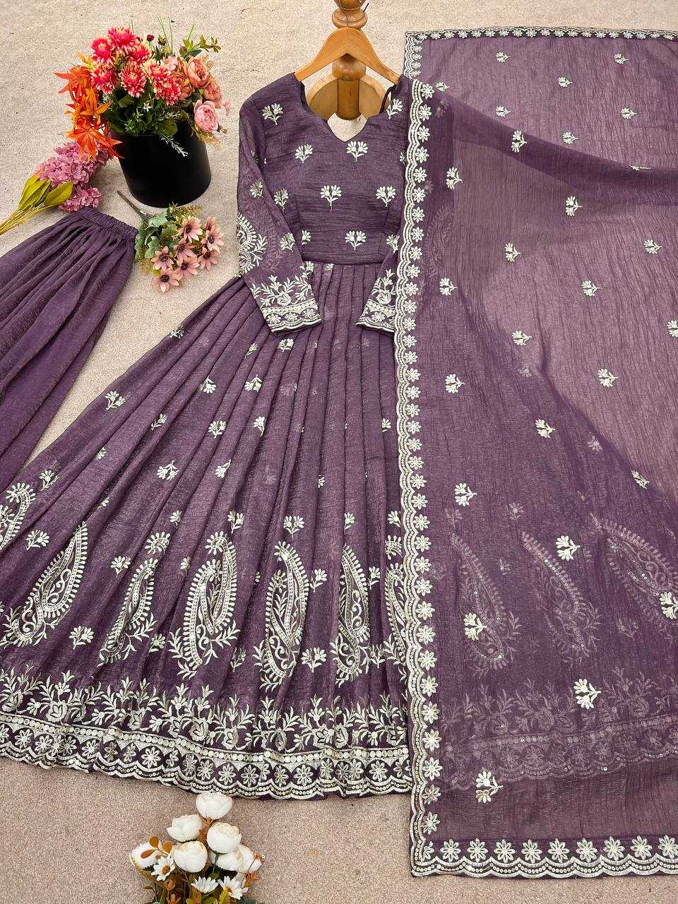Crunchi Silk  Palazzo Suit