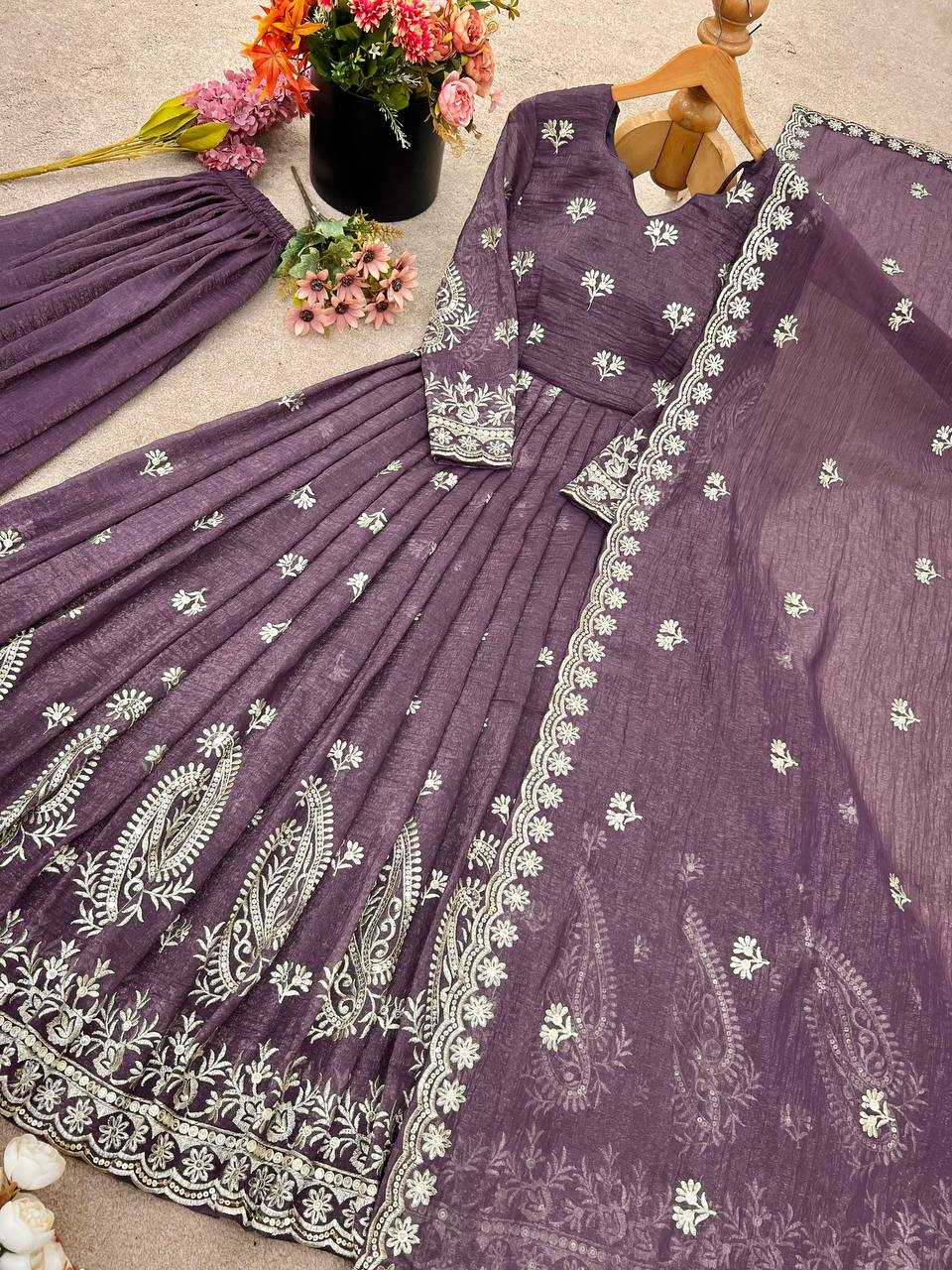 Crunchi Silk  Palazzo Suit