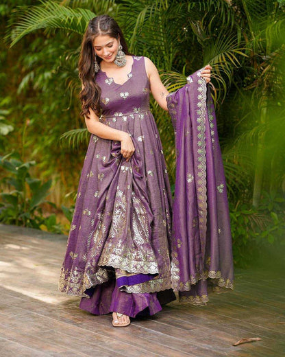 Crunchi Silk  Palazzo Suit