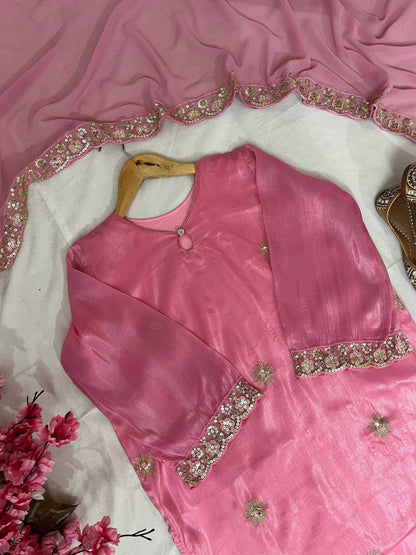 Crush Silk  Party wear  Sharara Salwar Suits