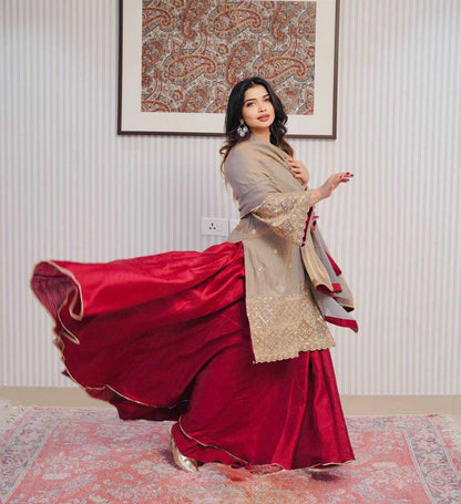 Crush Silk  Wedding Collections Embroidered Lehenga Lehenga With Dupatta