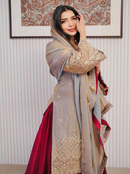 Crush Silk  Wedding Collections Embroidered Lehenga Lehenga With Dupatta