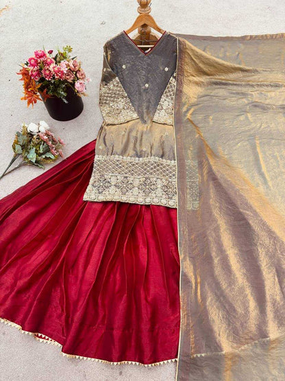 Crush Silk  Wedding Collections Embroidered Lehenga Lehenga With Dupatta