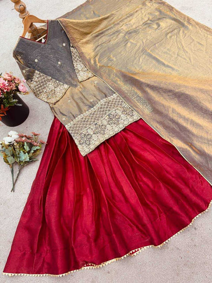 Crush Silk  Wedding Collections Embroidered Lehenga Lehenga With Dupatta