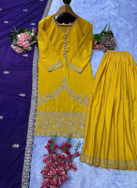 Fancy  Sharara Embroidery  Salwar Suits