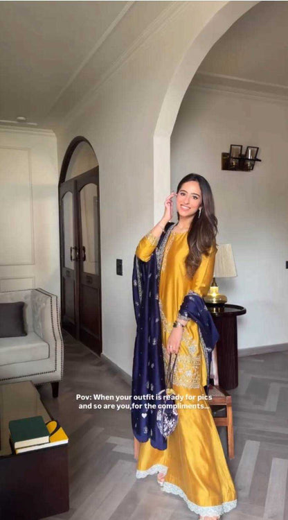 Fancy  Sharara Embroidery  Salwar Suits