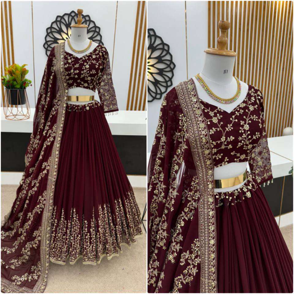 Haldi Outfits  - Faux Georgette Lehenga