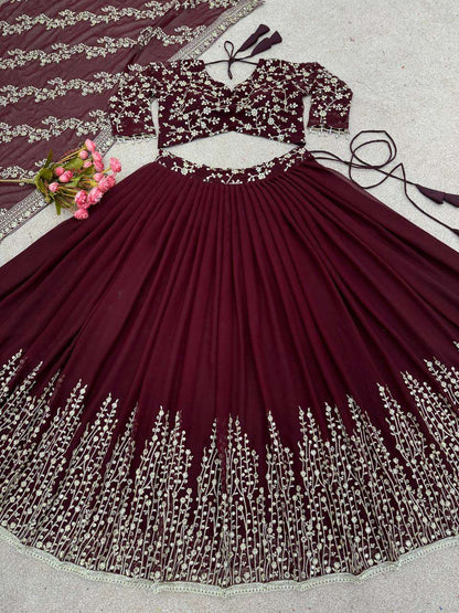 Haldi Outfits  - Faux Georgette Lehenga